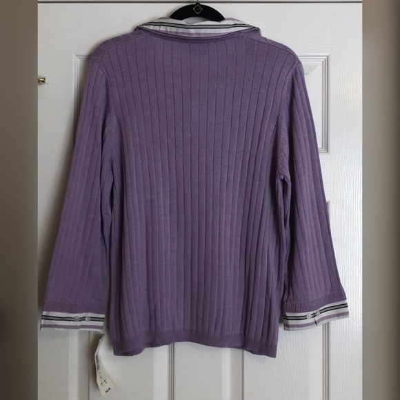 Allison Daley Lilac Sweater with Collar & Cuffs - Picture 2 of 8